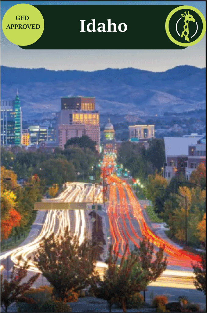 The Boise skyline with the foothills and the Boise River at dusk.